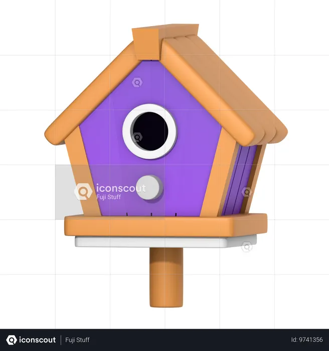 Casa de passarinho  3D Icon
