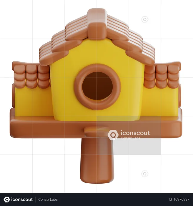 Casa de passarinho  3D Icon