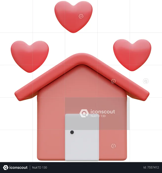 Casa de amor  3D Icon