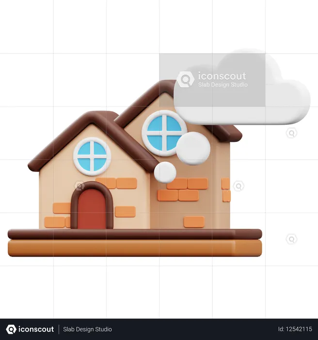 Balão de pensamento da casa dos sonhos  3D Icon