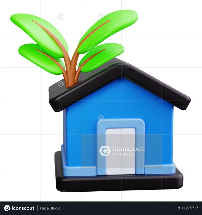 Casa ecologica  3D Icon