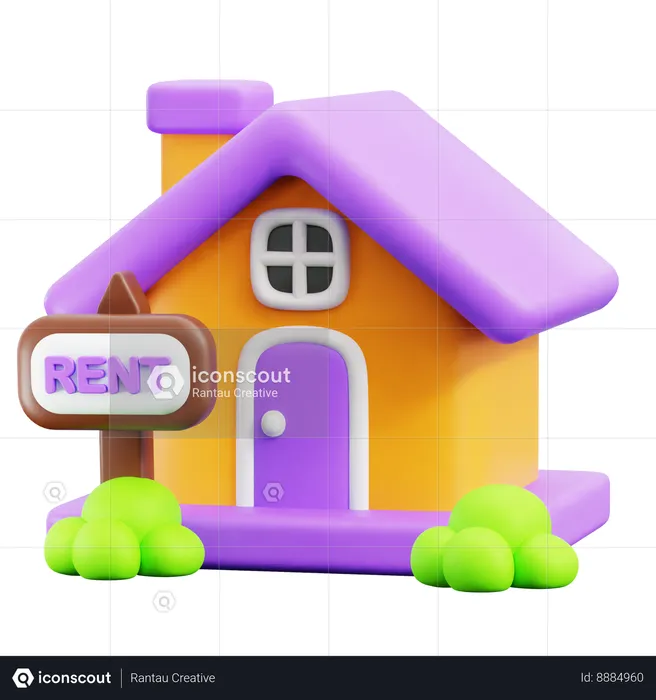 Casa en alquiler  3D Icon