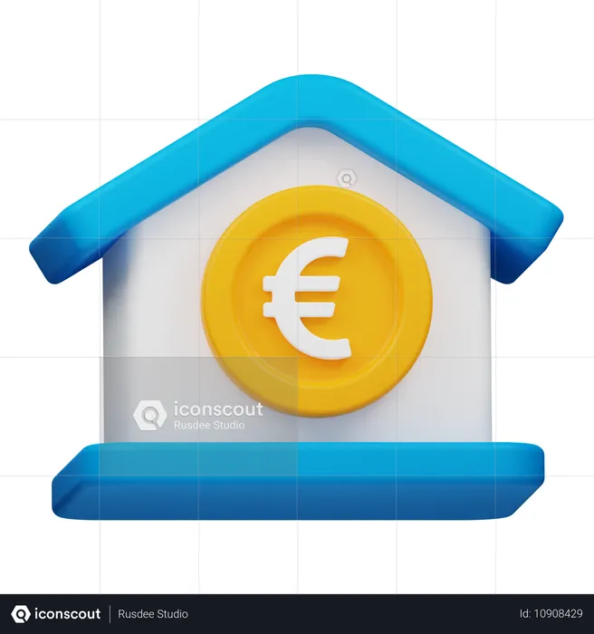 Casa del euro  3D Icon