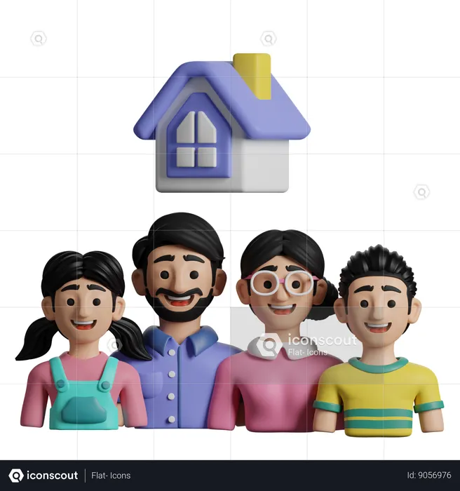 Casa de família  3D Icon