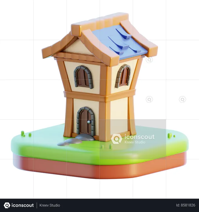 Casa de fantasía  3D Icon