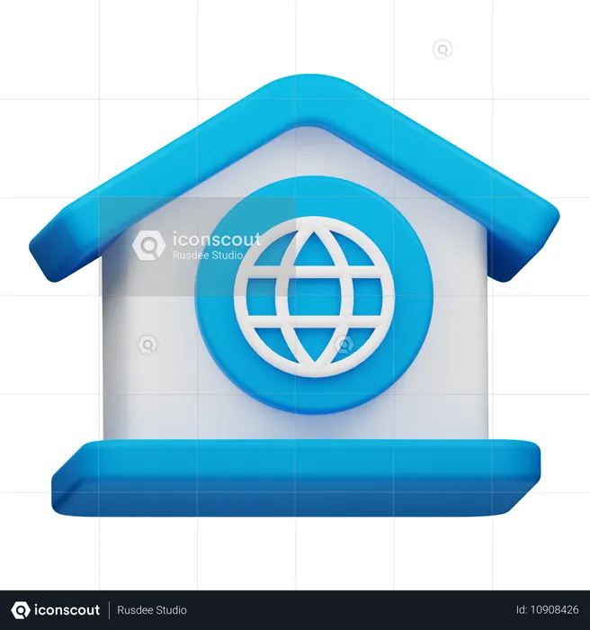 Casa global  3D Icon