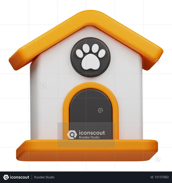 Casa de mascotas  3D Icon