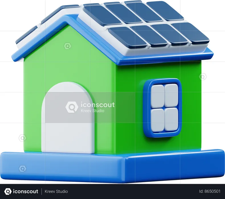 Casa solar  3D Icon