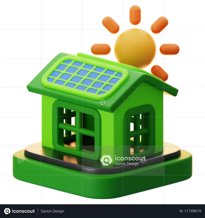 Casa solar  3D Icon