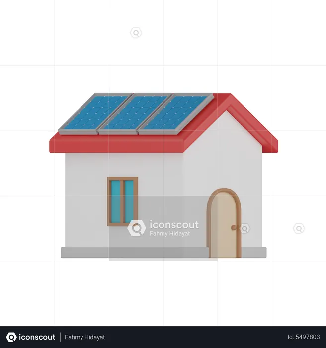 Casa solar  3D Icon