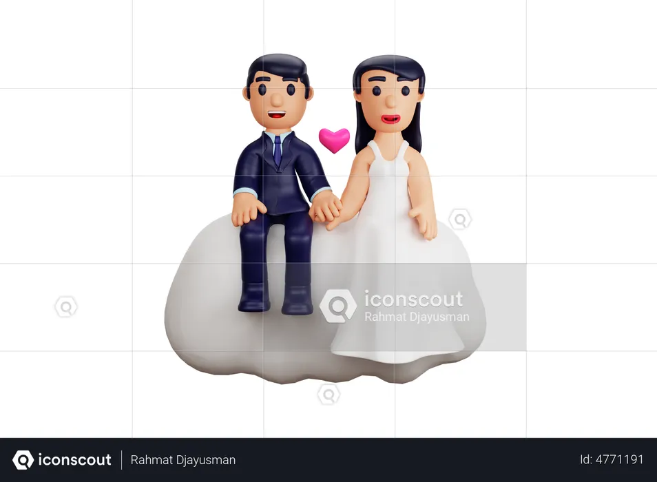 Casal em pé  3D Illustration