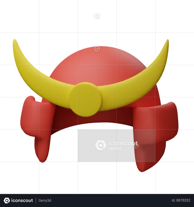 Casco samurái  3D Icon