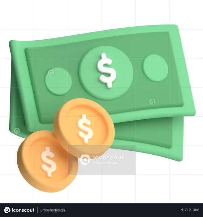Cash and coin  3D Icon