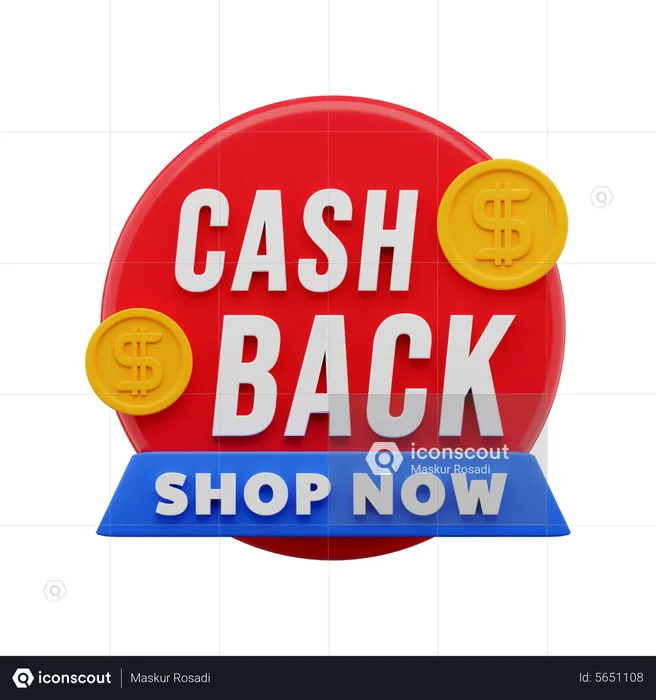 Cash back  3D Icon