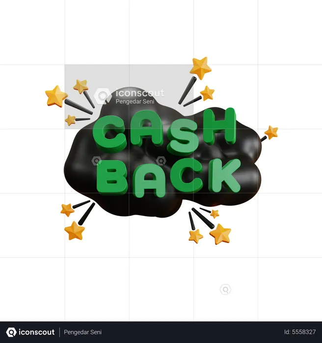 Cash Back Bubble  3D Icon