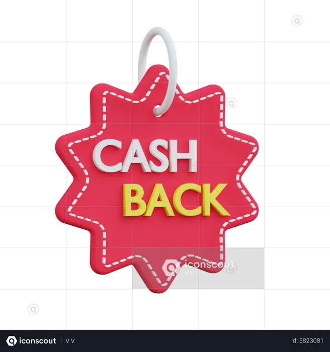 Cash Back Tag  3D Icon