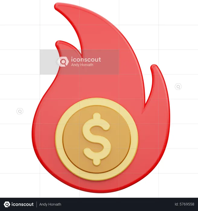 Cash Burn  3D Icon