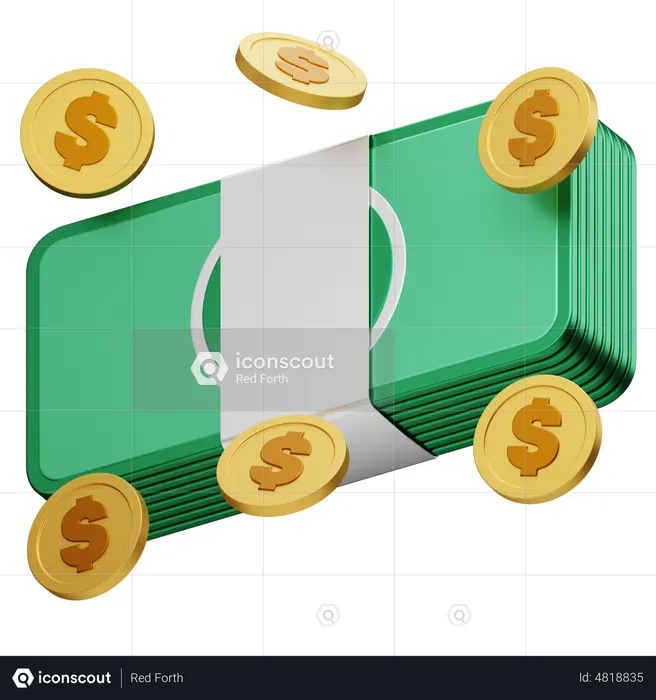 Cash Coin  3D Icon