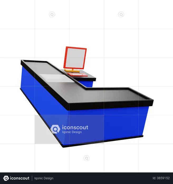 Cash Counter  3D Illustration