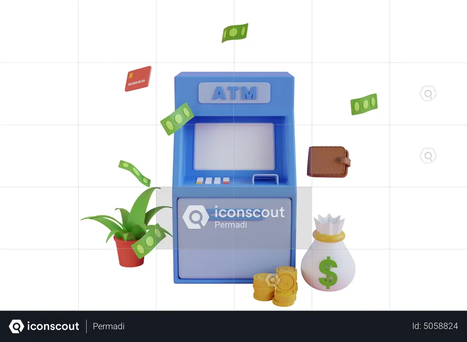 Cash deposit machine  3D Illustration