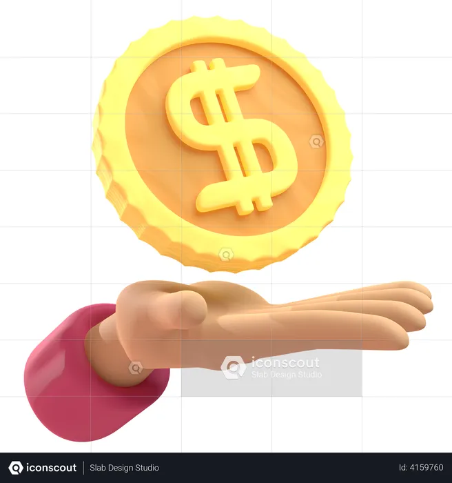 Cash On Hand  3D Illustration