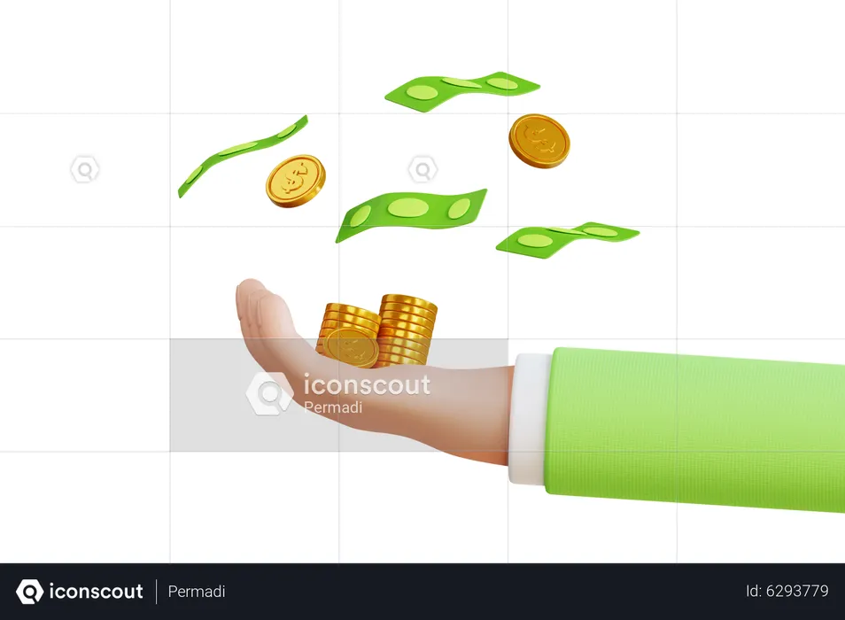 Cash Payment  3D Illustration