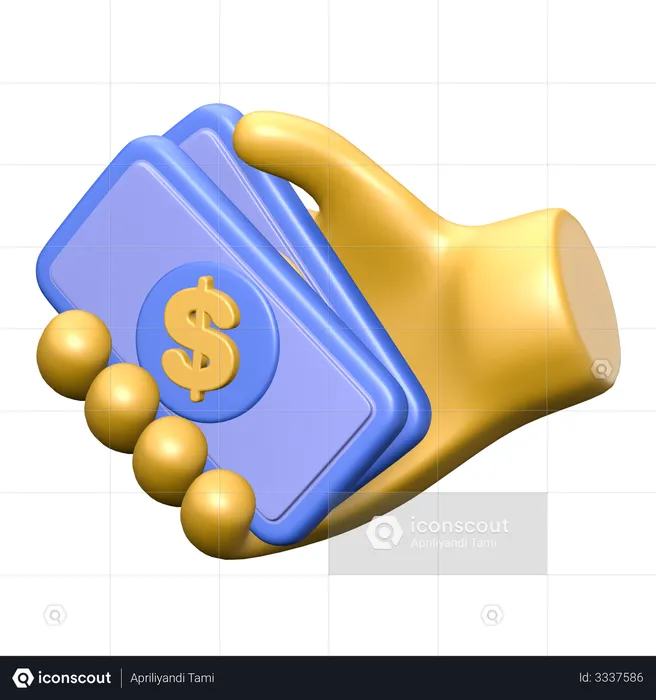 Cash Payment  3D Illustration