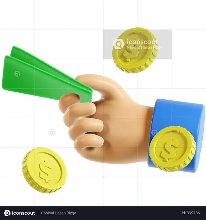 Cash Payment  3D Illustration