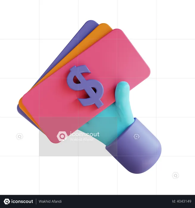 Cash Payment  3D Illustration