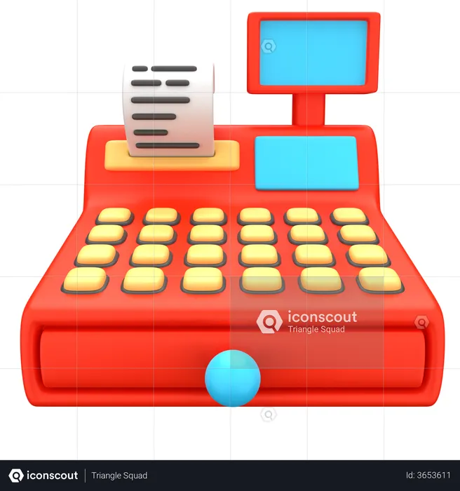 Cash Register  3D Illustration