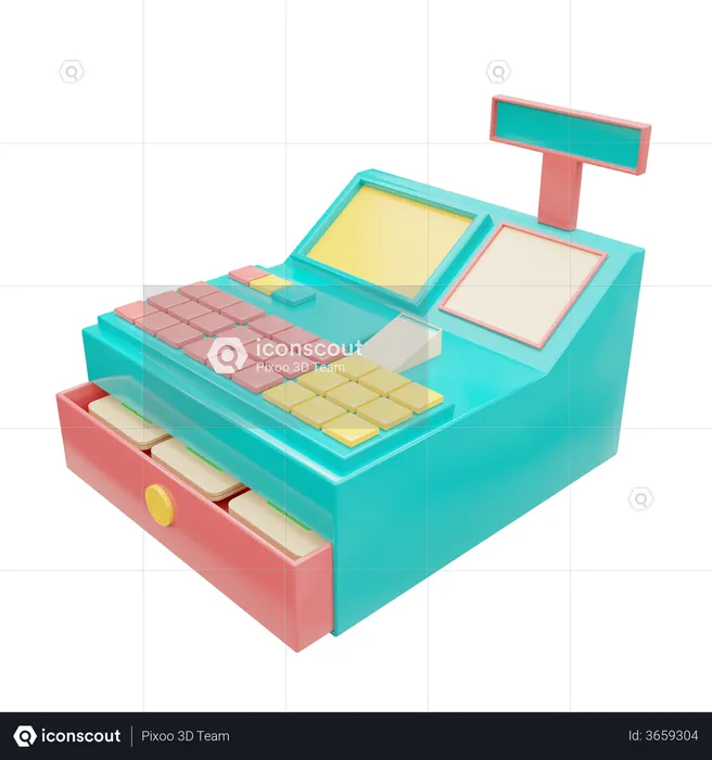Cash Register  3D Illustration