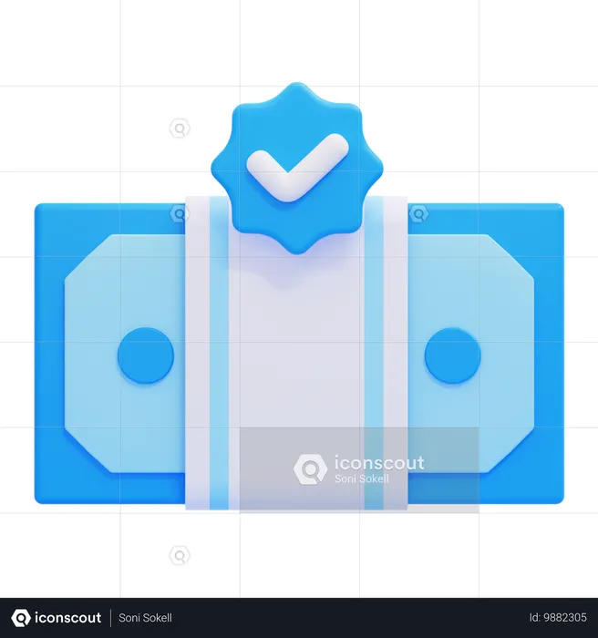 Cash Verified  3D Icon