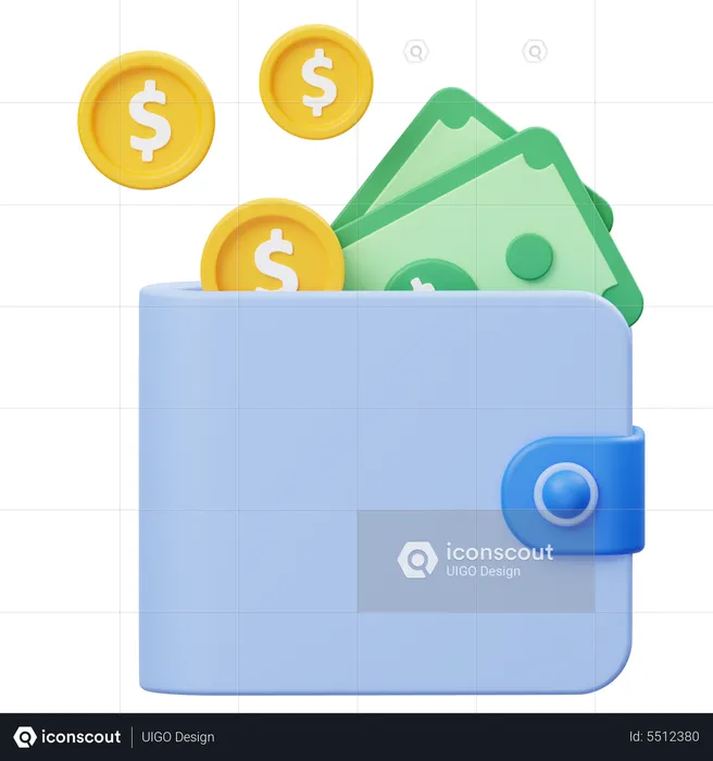 Cash Wallet  3D Icon