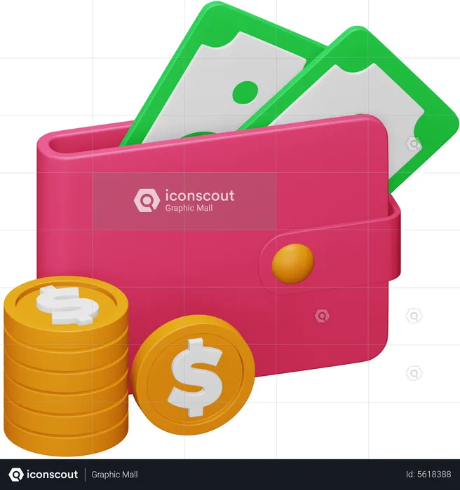 Cash Wallet  3D Icon