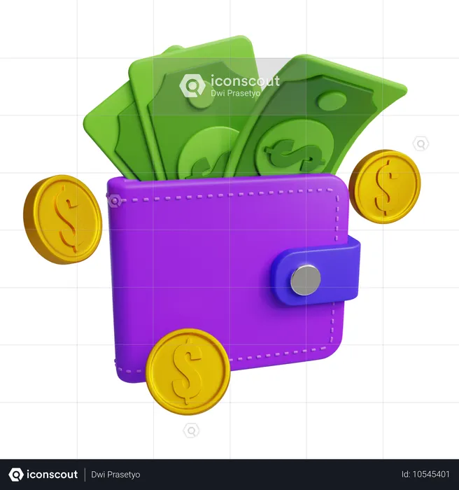 Cash Wallet  3D Icon