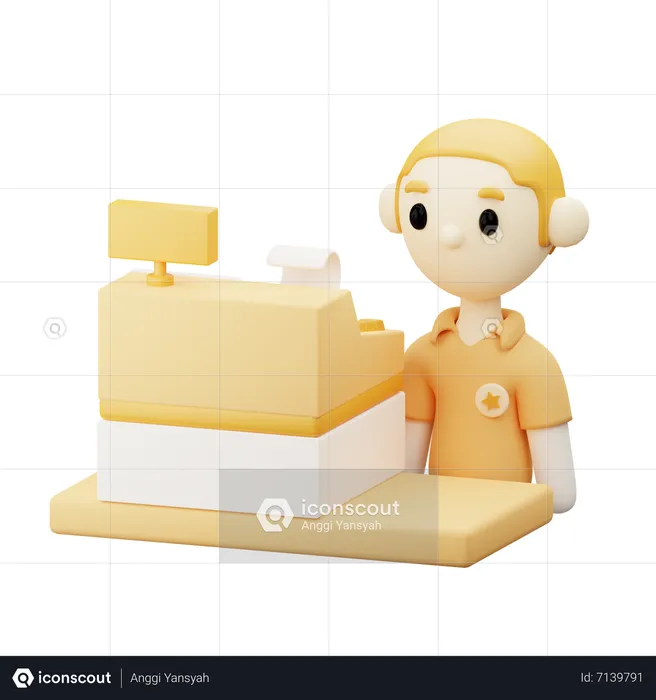 Cashier  3D Icon