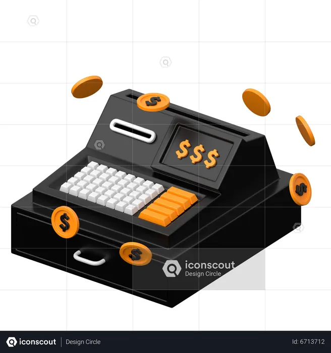 Cashier Machine  3D Icon