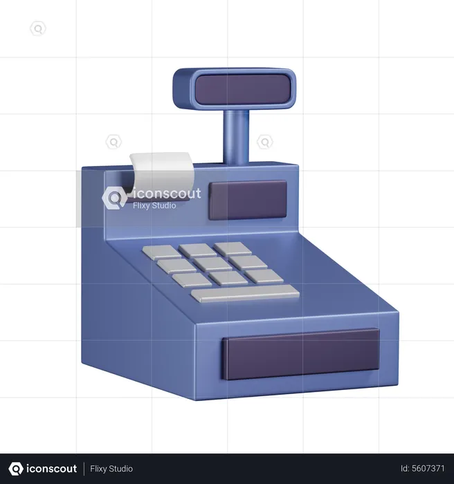 Cashier Machine 3D Illustration Download In PNG, OBJ Or