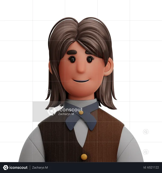 CASHIER WOMAN  3D Icon