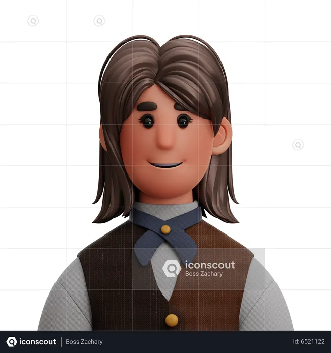 Cashier Woman  3D Icon
