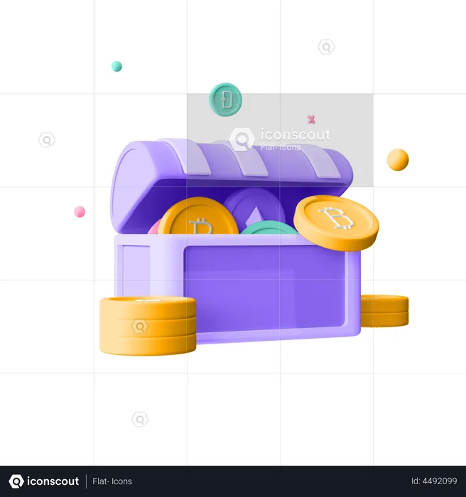 Casier Bitcoin  3D Illustration