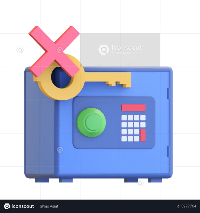 Casillero de banco inseguro  3D Icon