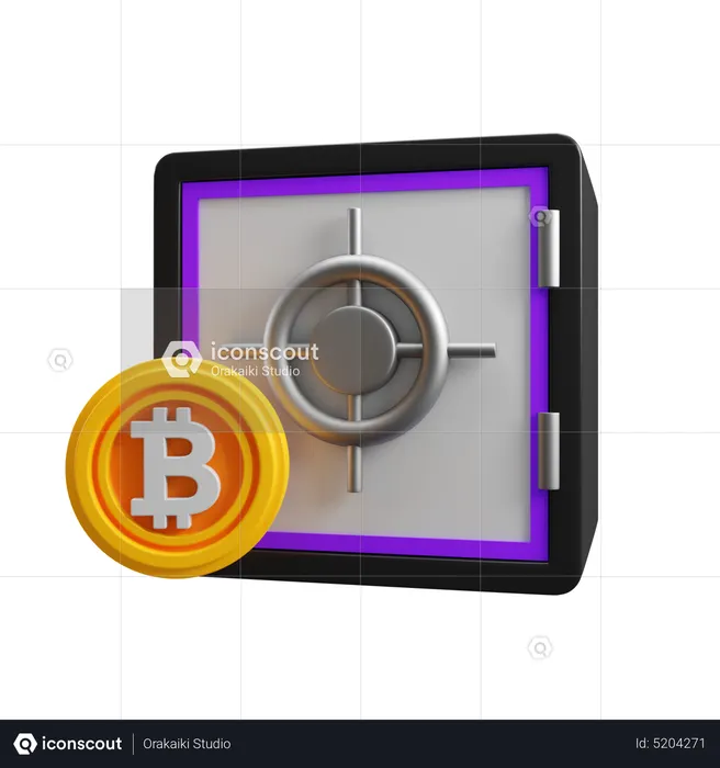 Casillero de bitcoins  3D Icon