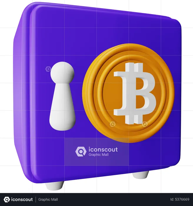 Casillero de bitcoins  3D Icon