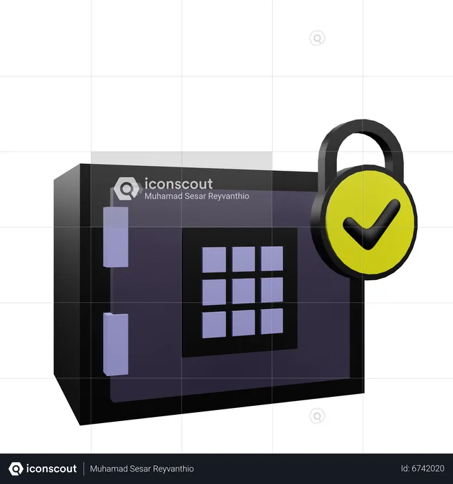 Seguridad del casillero  3D Icon