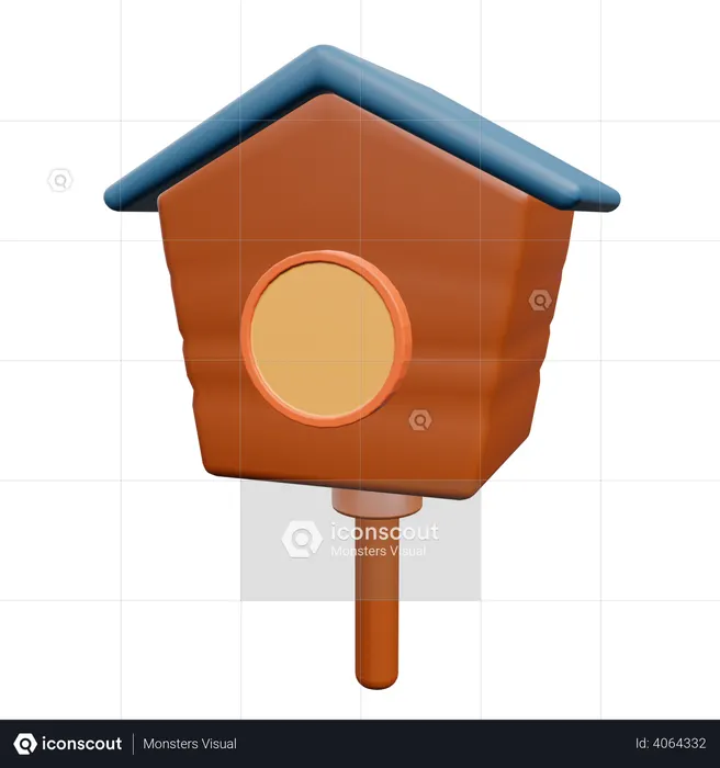 Casa de passarinho  3D Icon