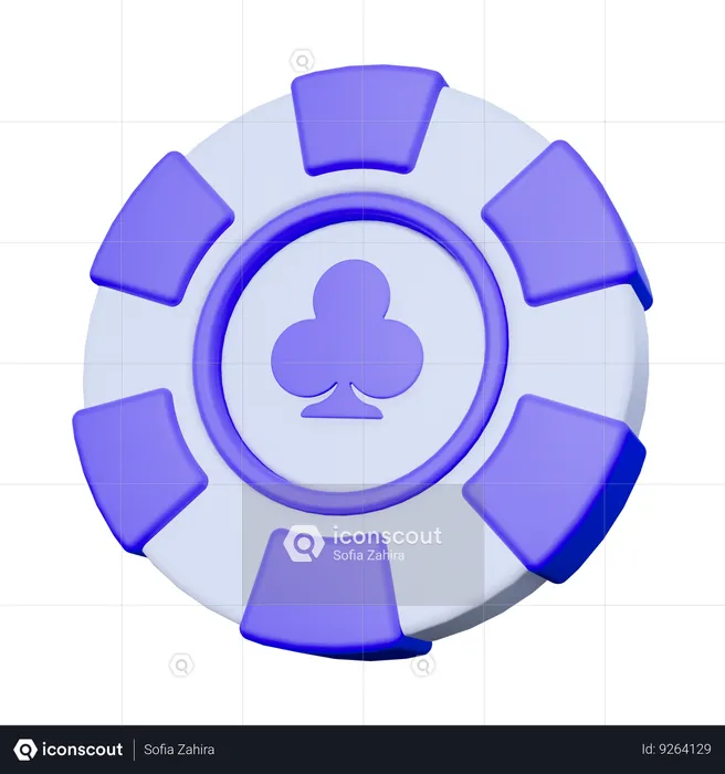 Casino Chip Club  3D Icon
