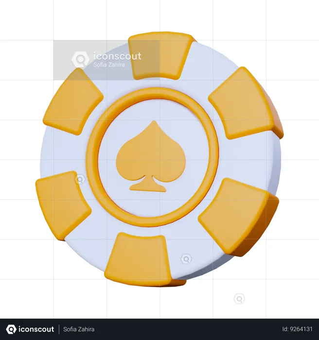 Casino Chip Spade  3D Icon