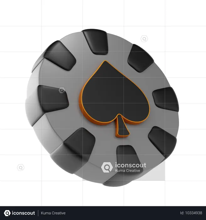 Casino Spade Chip  3D Icon
