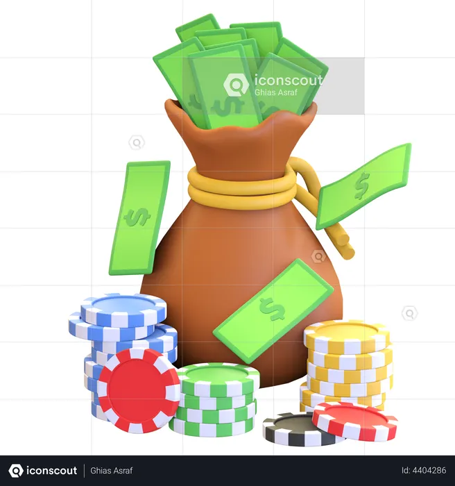Casino Winning  3D Illustration